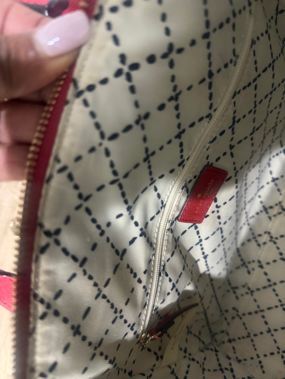 Kate Spade red satchel handbag- 2 Way Bag-Preowned - Picture 12 of 12